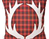 Antlers on Tartan Plaid