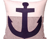 Blue Anchor Pillow